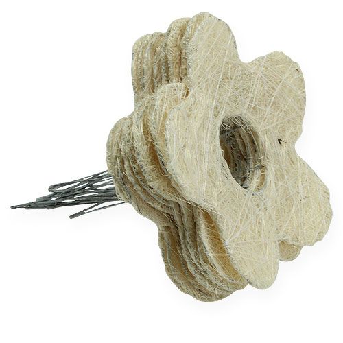 Floristik24 Sisal flower cuff bleached Ø15cm 10 pcs