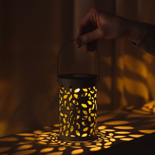 Product Solar lantern outdoor garden lighting with delicate pattern for summer nights 22cm 3pcs