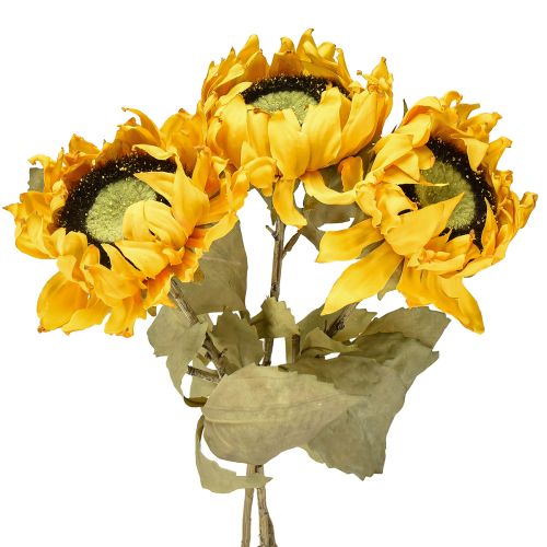Artificial sunflowers, sunflower decoration, Drylook, L60cm, 3 pieces