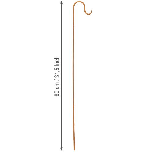 Product Rod with hook, rust-colored decorative garden metal decoration, 80cm high, 3 pieces