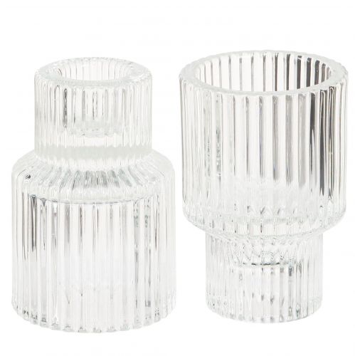 Product Glass candle holder tealight holder Ø5cm H8cm 4 pcs