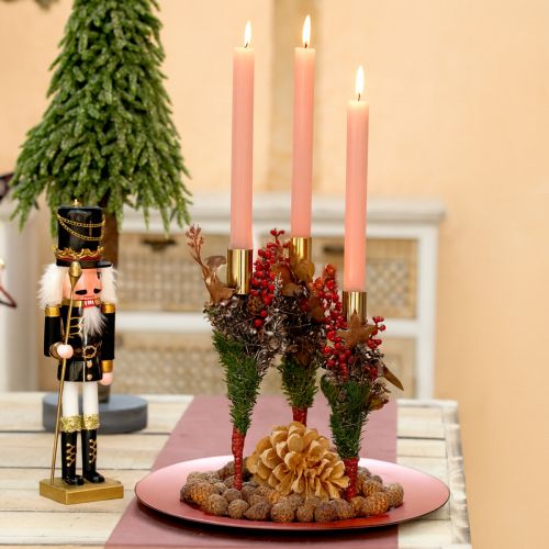 Floristik24 Gold metal candle holder modern 21.5cm 4 pieces