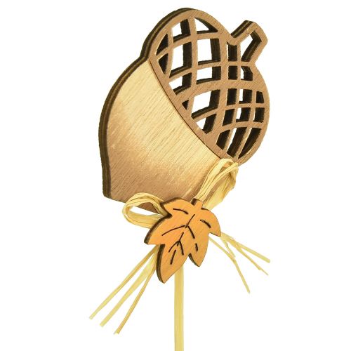 Product Flower sticks wooden acorns decoration autumn 7x10cm 12 pcs