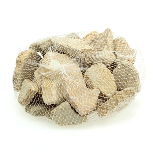 Floristik24 Mosaic stones in the net light brown matt 3cm - 8cm 1kg