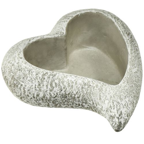 Floristik24 Cast stone heart planter planter grey white 19×19×7cm