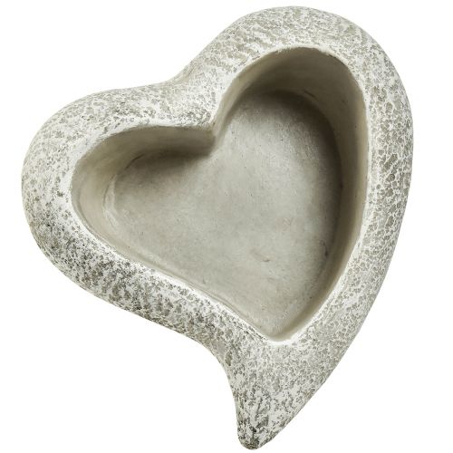Floristik24 Cast stone heart planter planter grey white 19×19×7cm