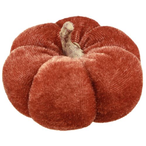 Floristik24 Fabric Pumpkins Pumpkin Decoration Yellow Brown Velvety Ø7cm 9 pcs