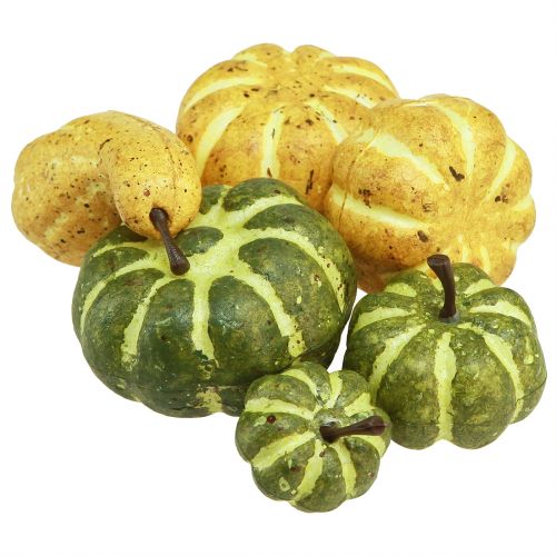 Floristik24 Scatter decoration autumn decoration pumpkins yellow green Ø2–4.5cm 12 pcs