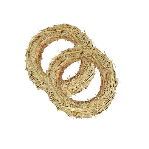 Product Straw wreath Ø18cm - 10 pieces natural - Advent wreath, grave wreath, craft material
