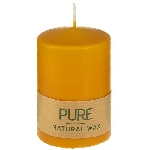 Pillar candle Wenzel candles PURE candles stearin honey 90x60mm