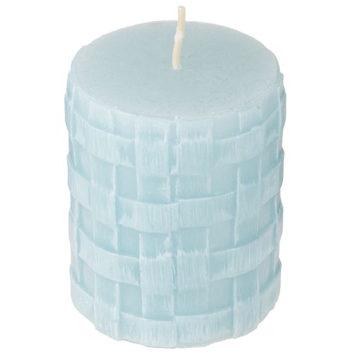 Floristik24 Pillar candles Rustic 80/65 light blue candle decoration candle 2pcs