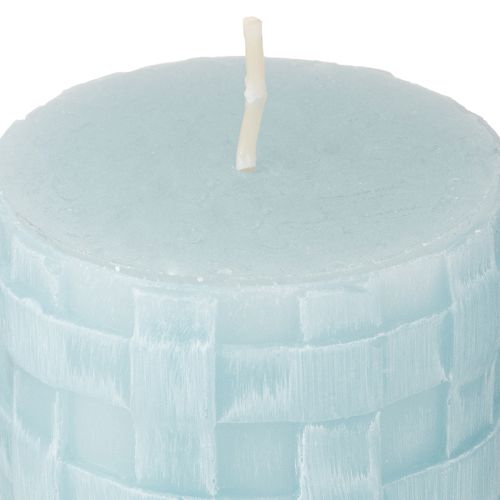 Floristik24 Pillar candles Rustic 80/65 light blue candle decoration candle 2pcs