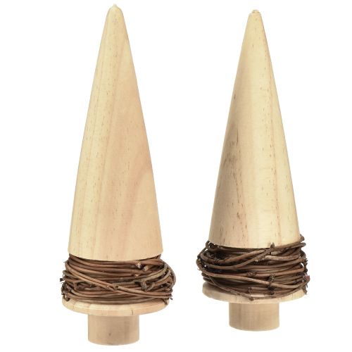 Christmas tree wood natural table decoration Christmas H18cm 2 pcs