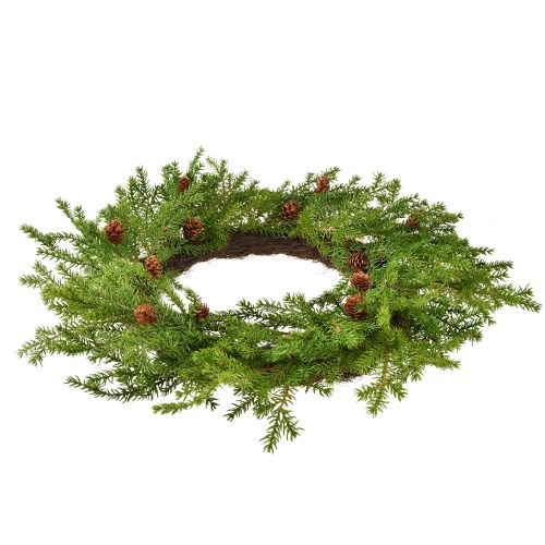 Product Artificial fir wreath, green-brown with cones, Christmas decoration, Ø49cm