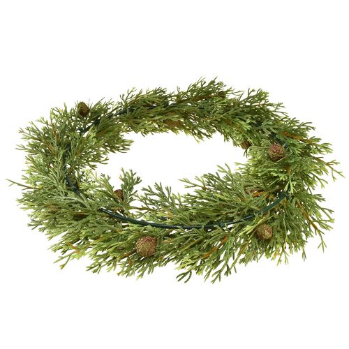 Product Artificial fir wreath with cones, Christmas decoration, door wreath, Ø36cm, green