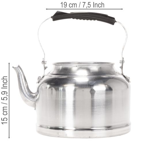 Vintage decorative teapot/planter, metal with zinc look, Ø19cm H15cm | Floristik24.ie