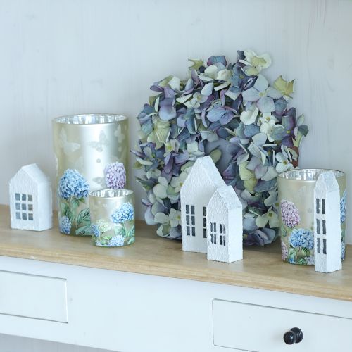 Product Glass tealight holder with floral motif for harmonious living moments, 18cm