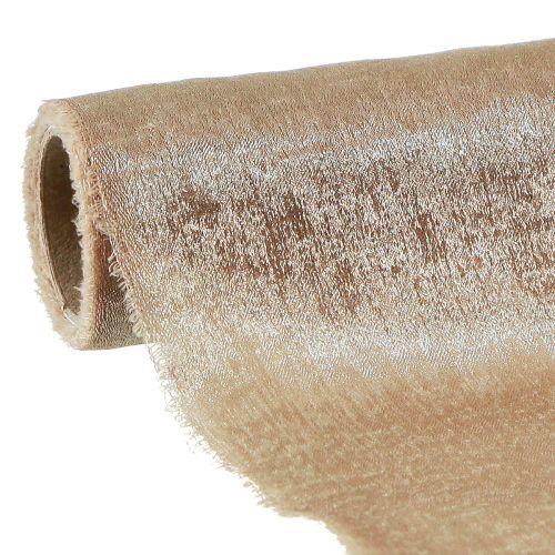Table Ribbon Gold Beige Frayed Vintage W47cm L1.5m