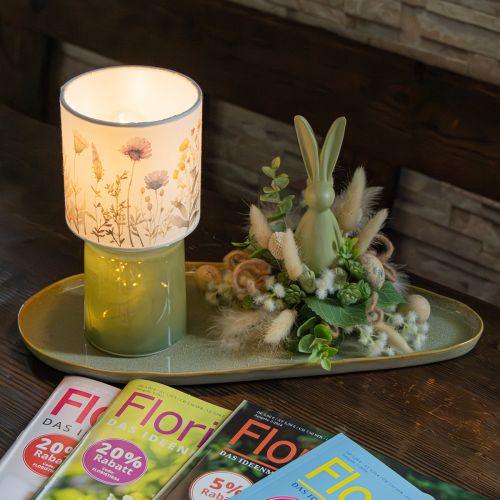 Product LED table lamp with floral pattern for stylish living room lighting, 23cm