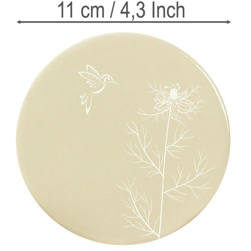 Product Table Coasters Spring Bird Brown White Ø11cm 6 pcs