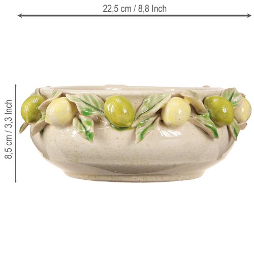 Product Ceramic bowl with lemons – Mediterranean decorative bowl for table &amp; kitchen Ø21.5cm H8.5cm