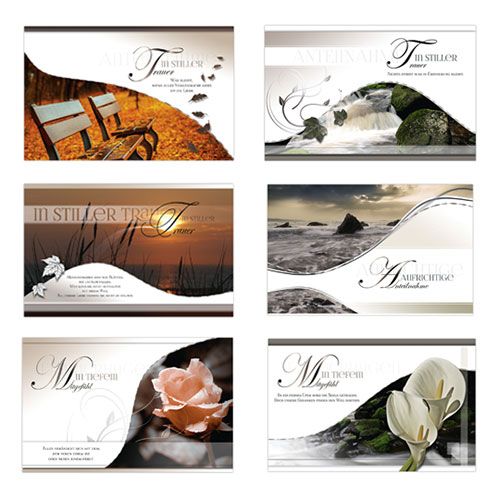 Floristik24 Mourning cards sort. 9.9cm x 15.6cm 6pcs