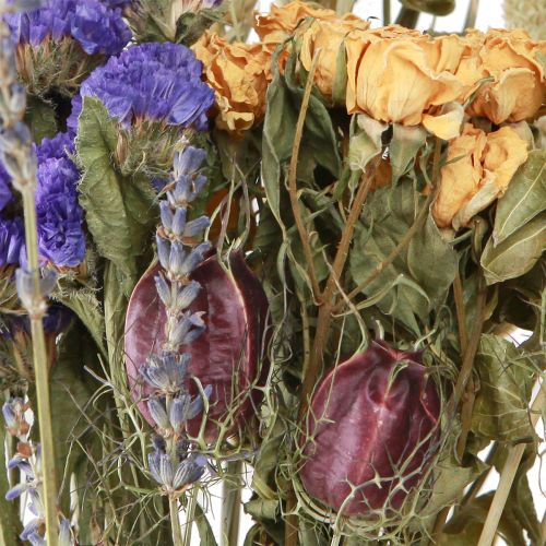 Floristik24 Dried Flower Bouquet Sea lavender & corn Purple Orange 55cm