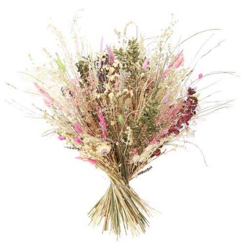Product Dried Flower Bouquet Pink Green Lagurus Eucalyptus 150g