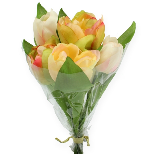 Floristik24 Artificial tulip bunch green / pink 25cm
