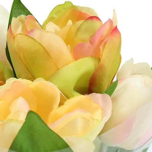 Floristik24 Artificial tulip bunch green / pink 25cm