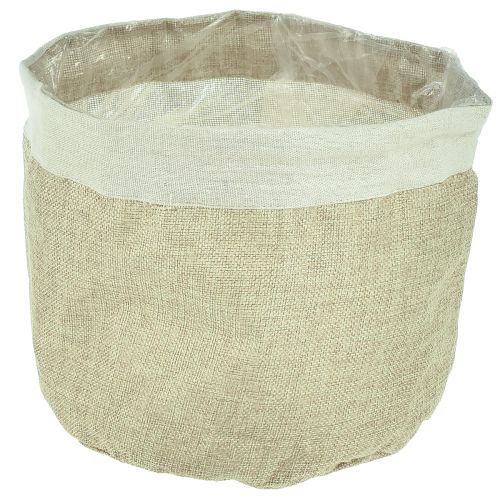 Planter jute fabric basket utensil natural Ø21cm H19cm 3pcs