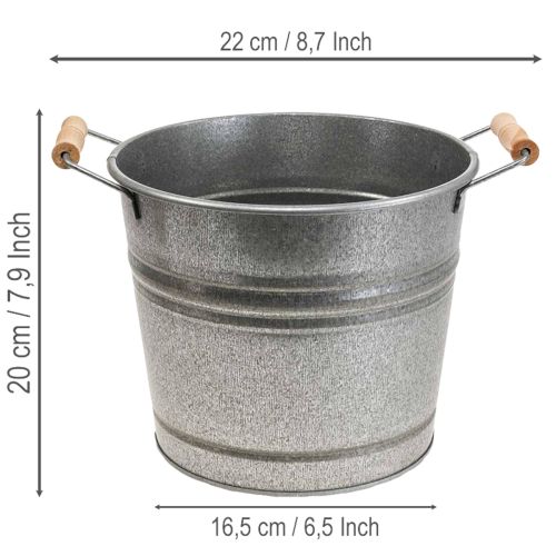 Product Vintage decorative metal bucket planter/pot, Ø22cm, H20cm