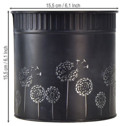 Product Dandelion flower pot, black, Ø15.5cm H15.5cm
