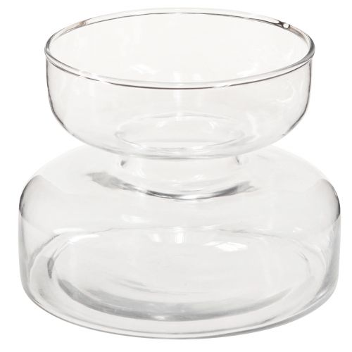 Vase bulbous glass vase Rikkie in clear Ø13cm H10cm 2pcs