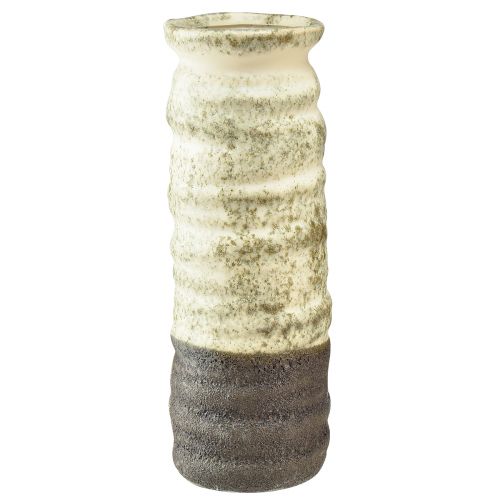 Product Ceramic vase for dried flowers, cream, grey-green, H34cm