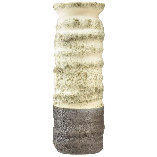 Product Ceramic vase for dried flowers, cream, grey-green, H34cm