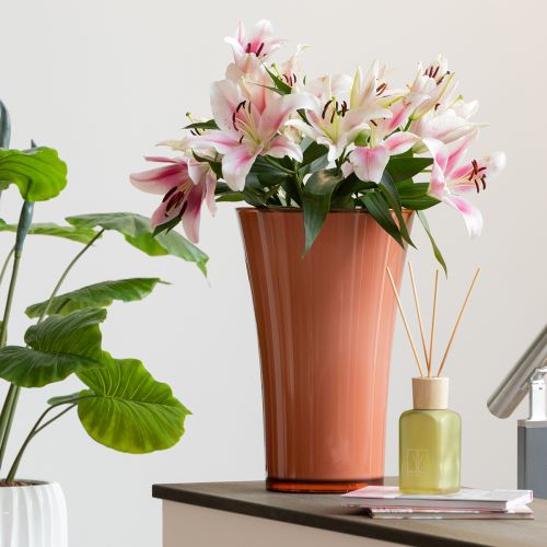 Floristik24 Vase Pink Floor Vase Decorative Vase Fizzy Siena Ø28.5cm H45cm