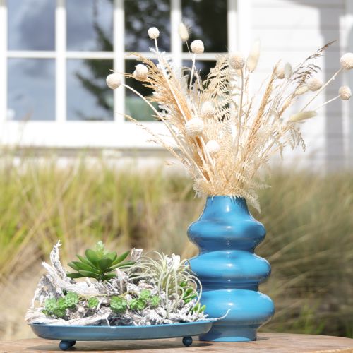 Product Vase, home accessory with a wave-shaped surface for a modern ambience, 23cm