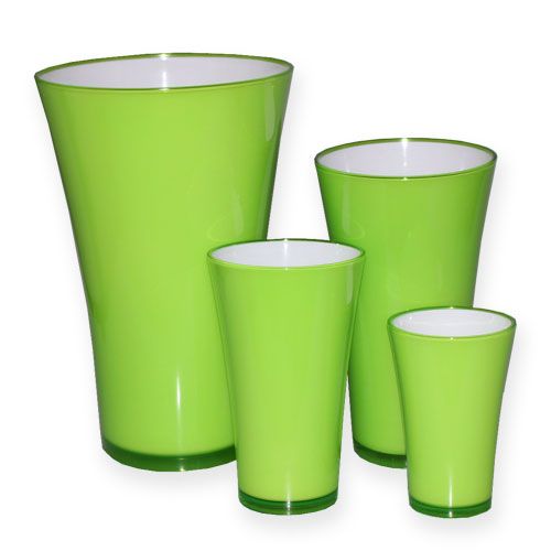 Floristik24 Plastic vase &quot;Fizzy&quot; apple green, 1pc