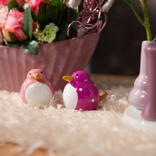 Product Bird decorative figure, cute and colorful design for the living room, 6cm, 6 pieces
