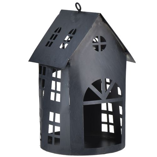 Product Birdhouse antique grey metal 30x15 cm