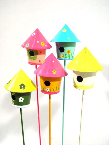 Floristik24 Bird house on rod 4cm 10pcs