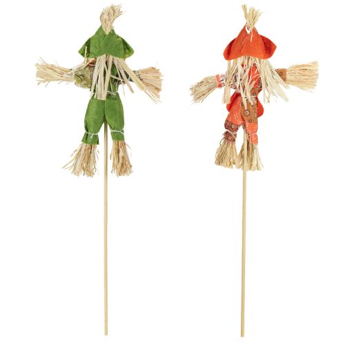 Product Scarecrow flower stakes green orange H16cm 16 pcs
