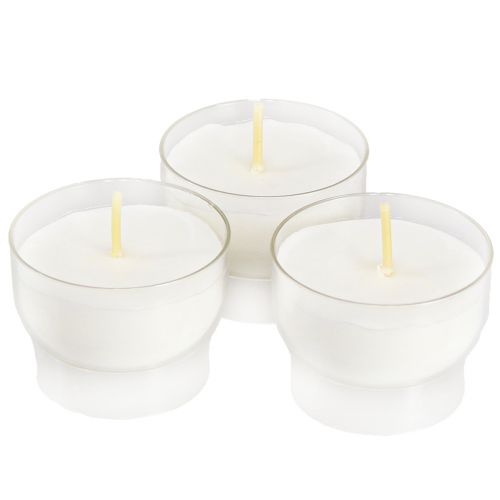 Votive candles in white with bowl Ø4.3cm 25 pcs