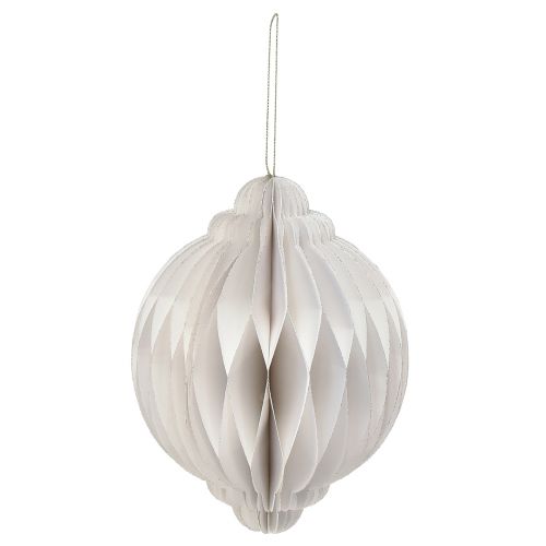 Product Honeycomb Christmas ball paper white FSC Ø15cm H20cm