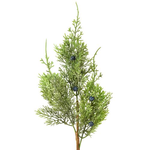 Product Artificial juniper branches with berries, green and blue, 42cm, set of 4, Christmas decorations