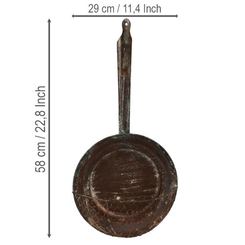 Wall decoration metal decorative basket rust decorative pan brown H58cm | Floristik24.ie