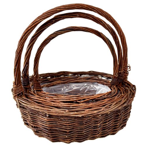Floristik24 Rustic wicker basket set with handles – 3 sizes (36cm, 31cm, 26cm) – Versatile storage and decoration – Set of 3