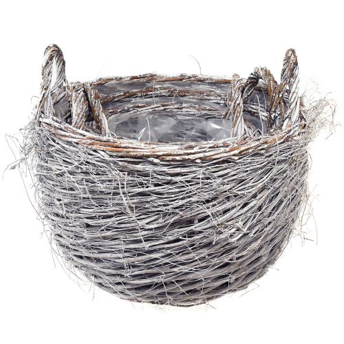 Floristik24 Wicker basket set in white-washed – 3 sizes (42cm, 36cm, 26cm) – Versatile for decoration and storage – Set of 3