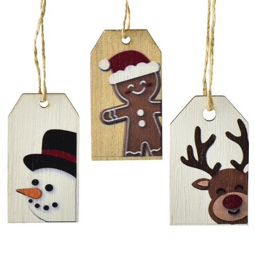 Floristik24 Christmas tags gift tags Christmas 6cm 6pcs